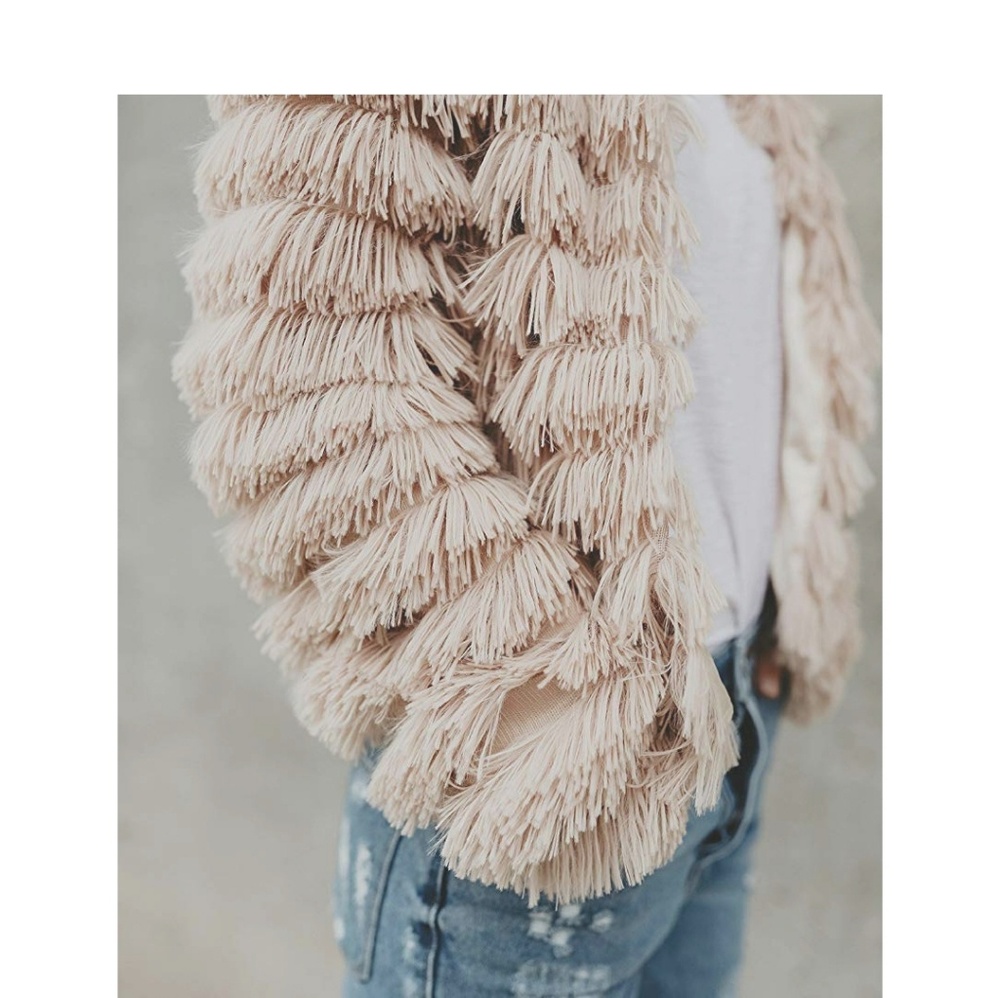 🍾HP🍾ROMINA Apricot Faux Fur Coat - Picture 2 of 7